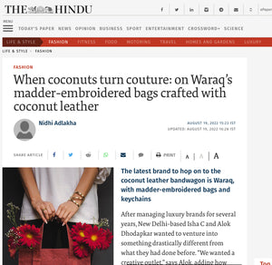 Coconut leather is the thing! Features in the Hindu